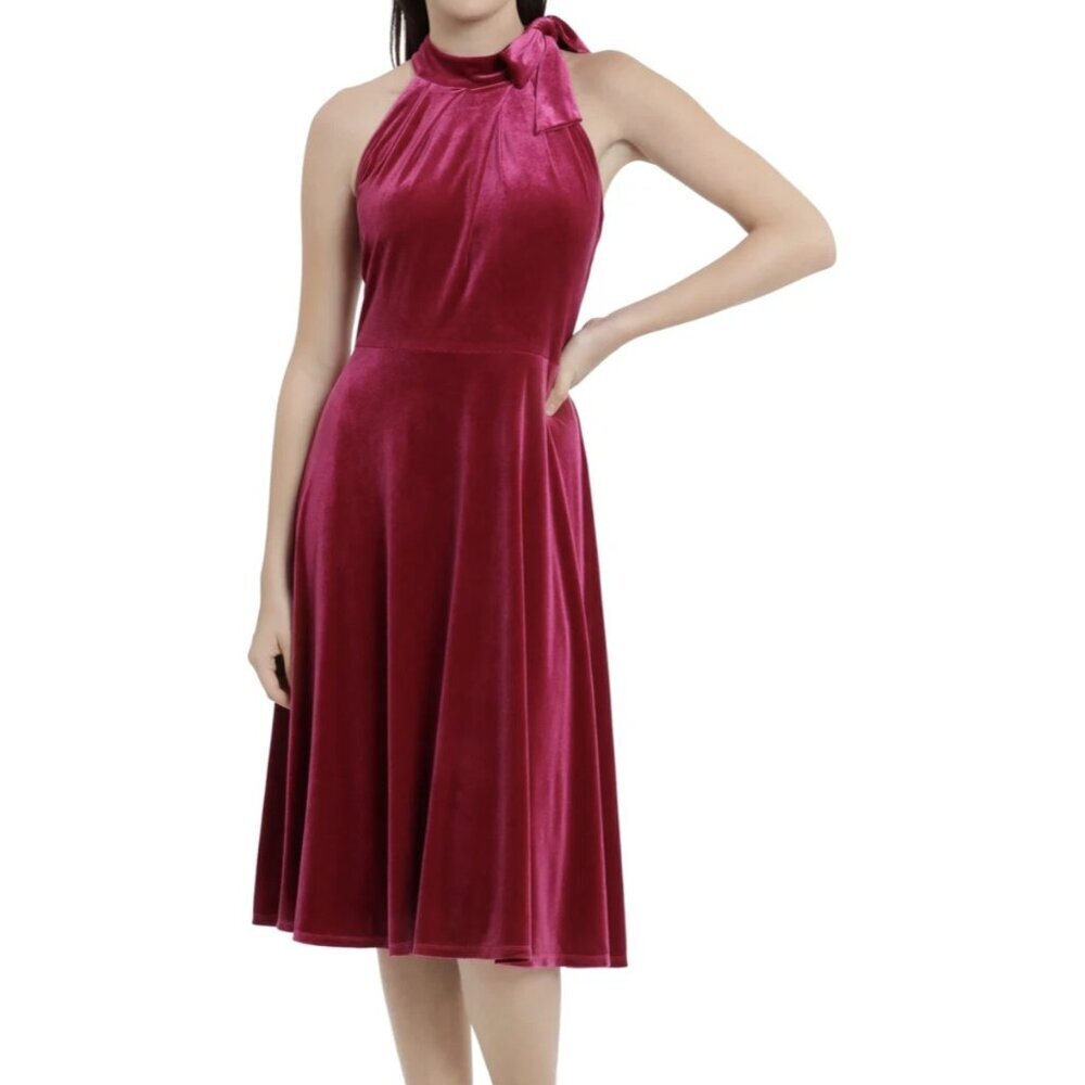 NWTMaggy London Velvet Halter Dress Size 8 Cocktail Festive Whimsygoth Twilight